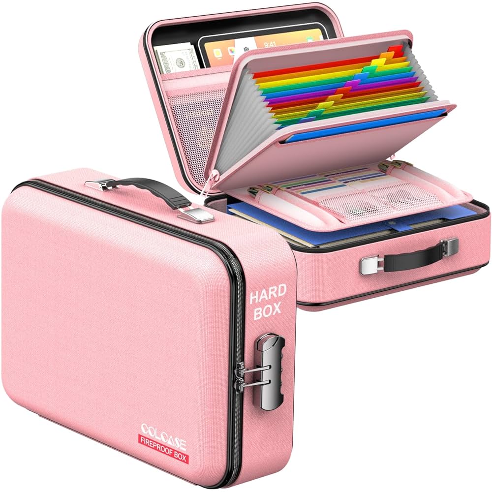 Amazon.com: COLCASE Fireproof Document Organizer, Hard Case